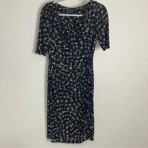 Lauren Ralph Lauren Dress Midi
Womens Geometric Print Faux-Wrap Sheath Black 8
